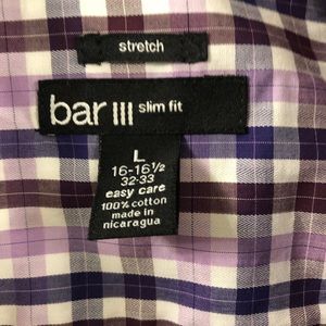 Men’s purple plaid button-down long sleeve
